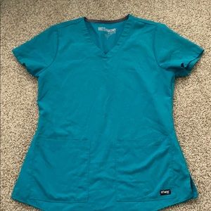 Greys anatomy teal scrub top